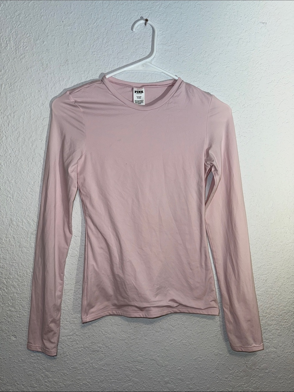 PINK Victoria's Secret Long Sleeve Crewneck Top - Light Pink Kit Girl Woman